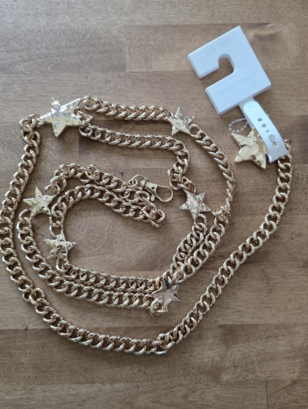 Haute Hippie Gold Metal Hammered Star Swag Belt